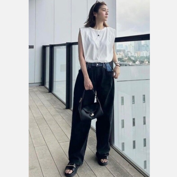 The Frankie Shop Black and Blue Wide Leg Pants - Picture 9 of 15